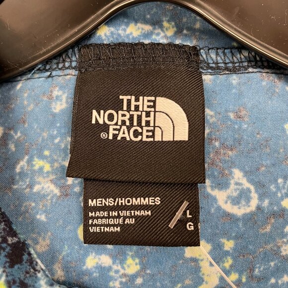 Men's North Face Blue Print Pullover Jacket Size Large - Picture 3 of 4